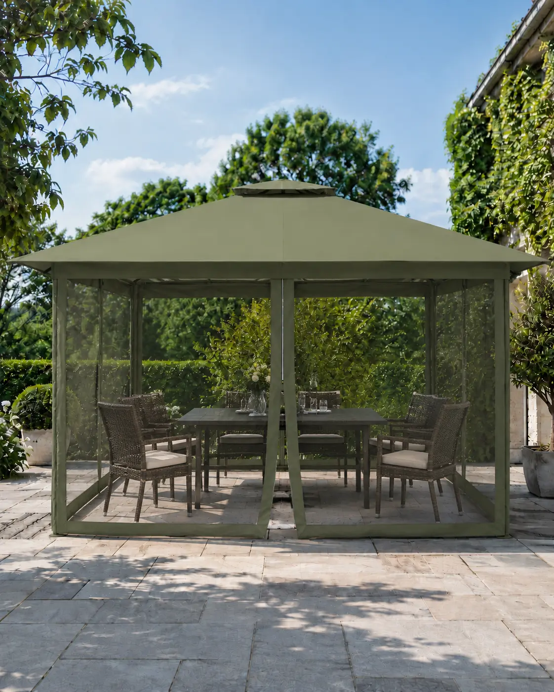 PAVEA Haven 4M gazebo in Sage